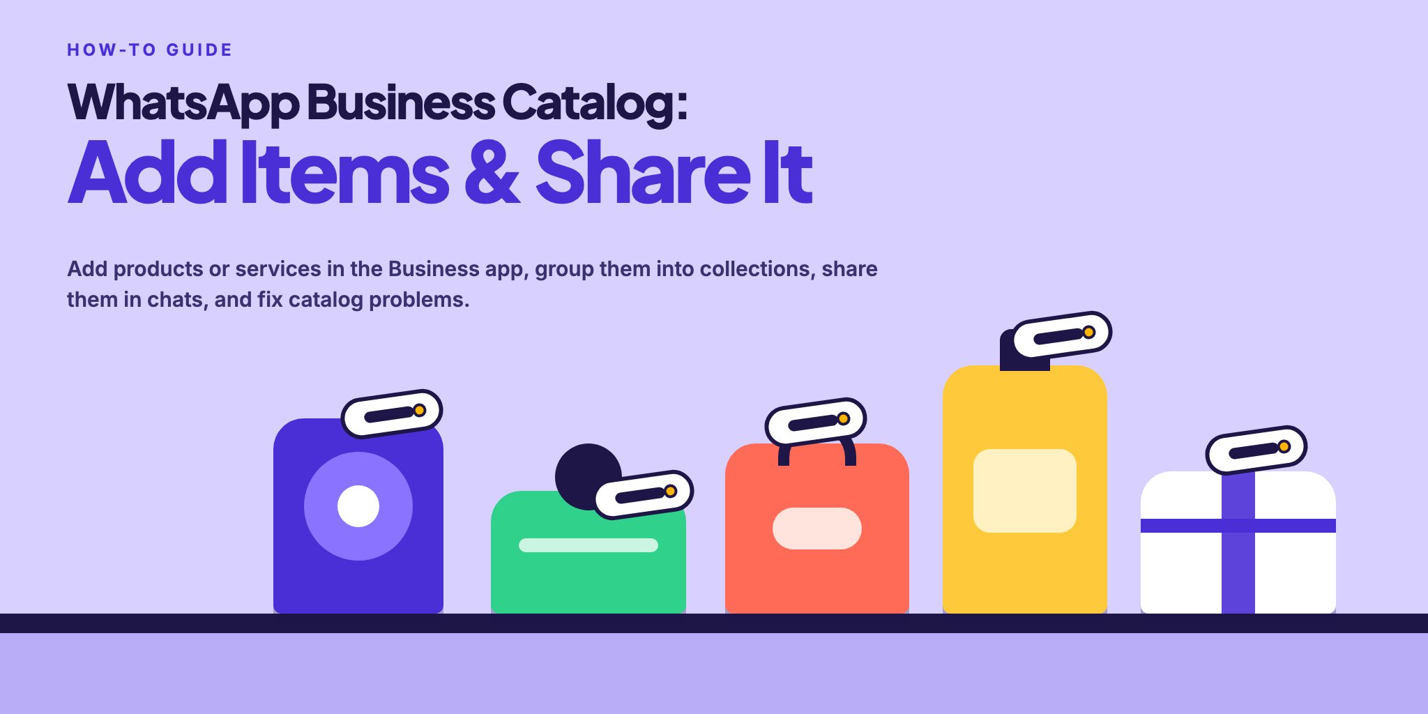 WhatsApp Business catalog: product cards with a price, grouped into collections