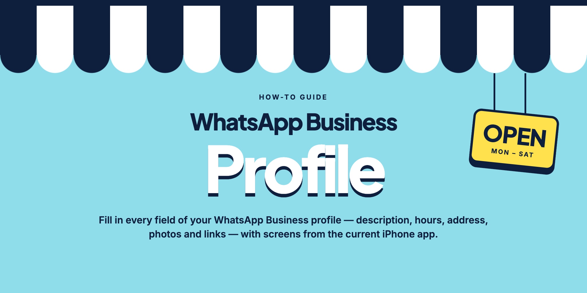 WhatsApp Business profile: description, hours, address, photos and links